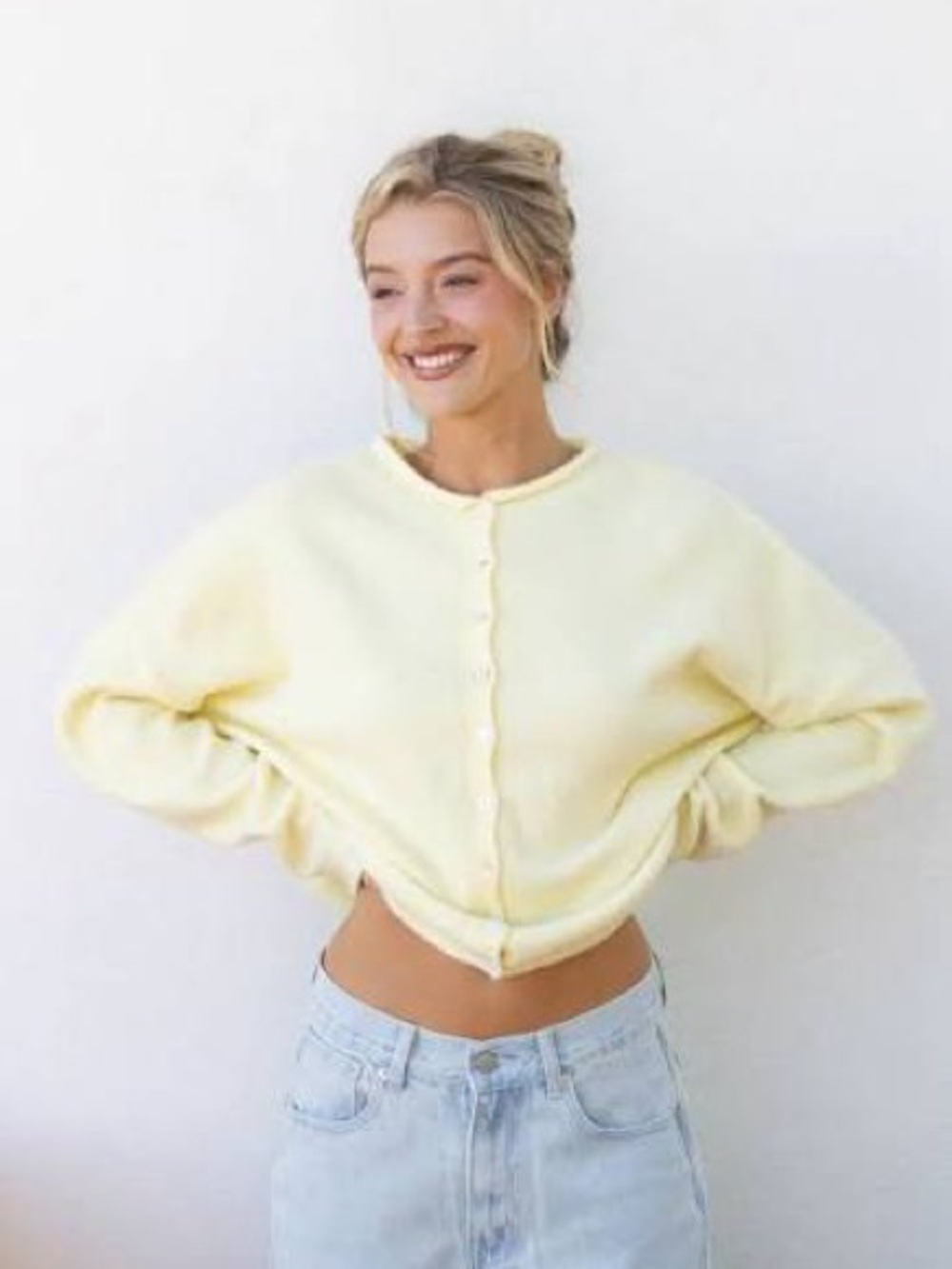 Things between butter yellow piper cardigan